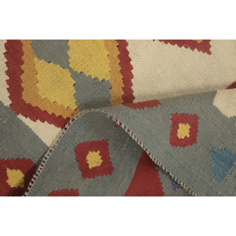 Nomad Wool Geometric Kilim Area Rug 5x11
