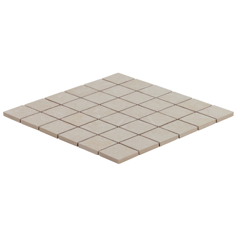 Monolith 11.81 In. X 11.81 In. Matte Porcelain Mosaic Floor And Wall Tile (0.96 Sq. Ft. / Each), Crema Beige