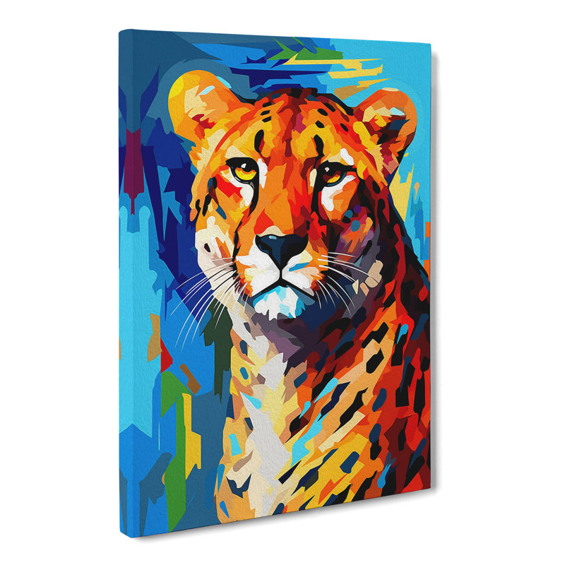 Cheetah Cubism - Wrapped Canvas Print, 50cm H x 35cm W x 3cm D