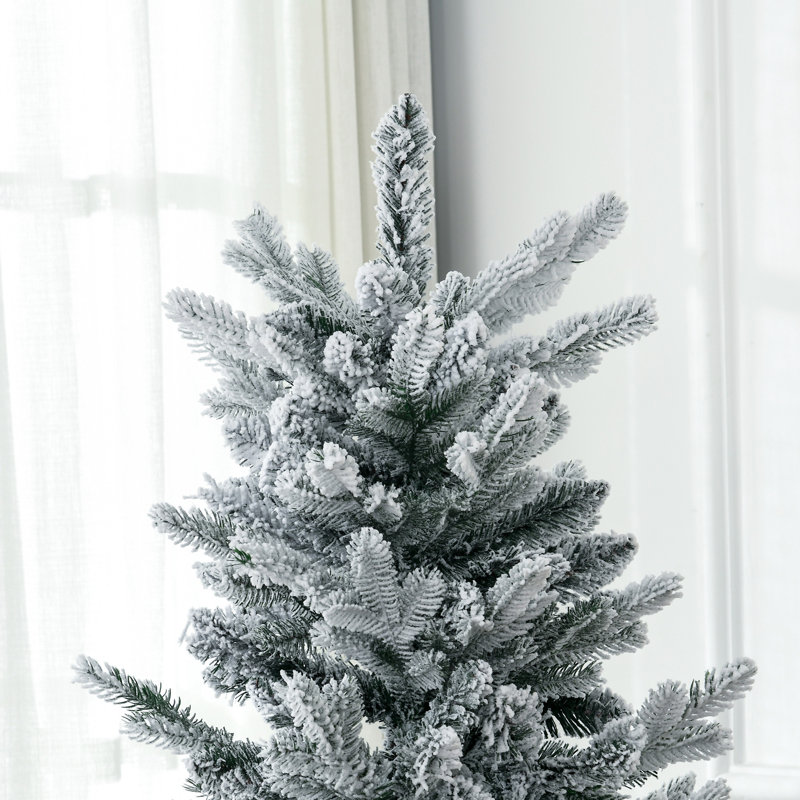 Grand arbre de Noël artificiel enneigé HOMcom 6 pi avec 477 branches de neige