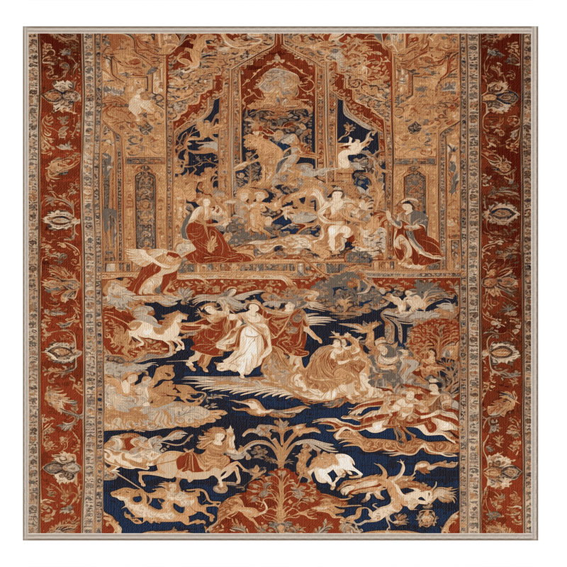 Tapis brun lavable à la machine, Carré 6 pi