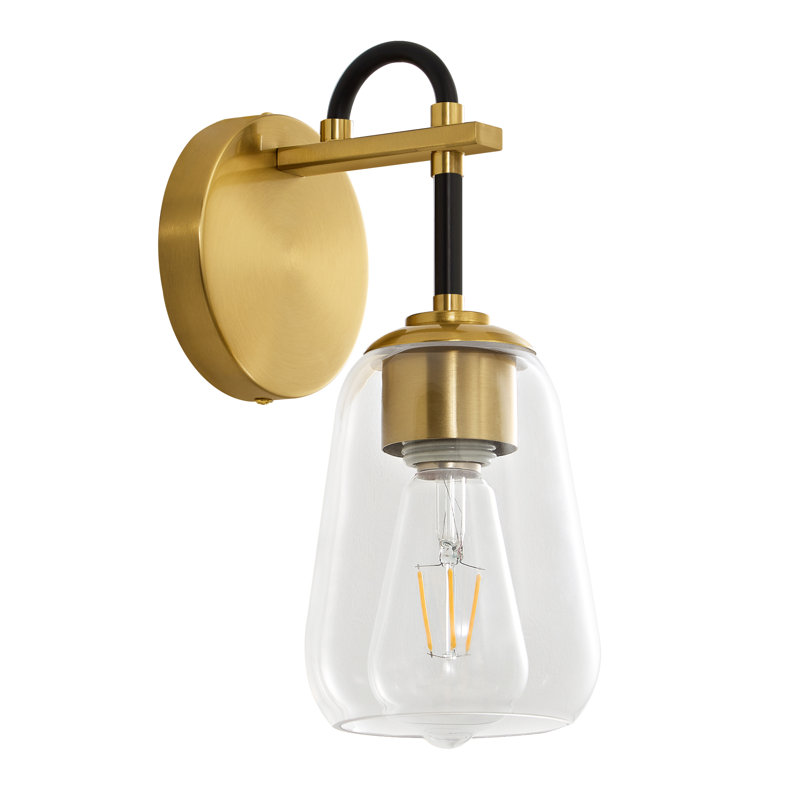 Modern Gold Swing Arm Wall Sconce, 1-Light Iron Sconce Lighting for Bedroom, Bathroom, Living Room & Hallway