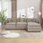 Modern Chenille Loveseat Sofa Couch With Ottoman-506217870-506217867