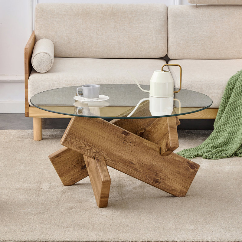 Table basse circulaire en verre