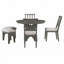 Ensemble de salle à manger 5 pièces avec 3 chaises rembourrées et banc incurvé pour salle à manger, cuisine et salon-1860935516