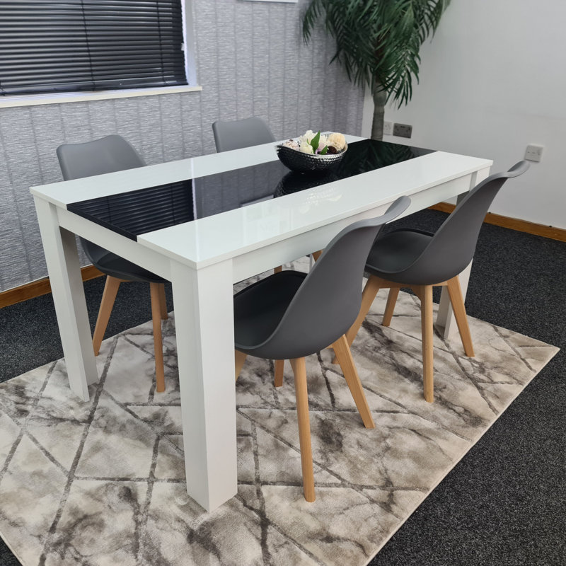 Ilwell 4 - Person Dining Set, Dark Grey, H75 x L140 x W80cm