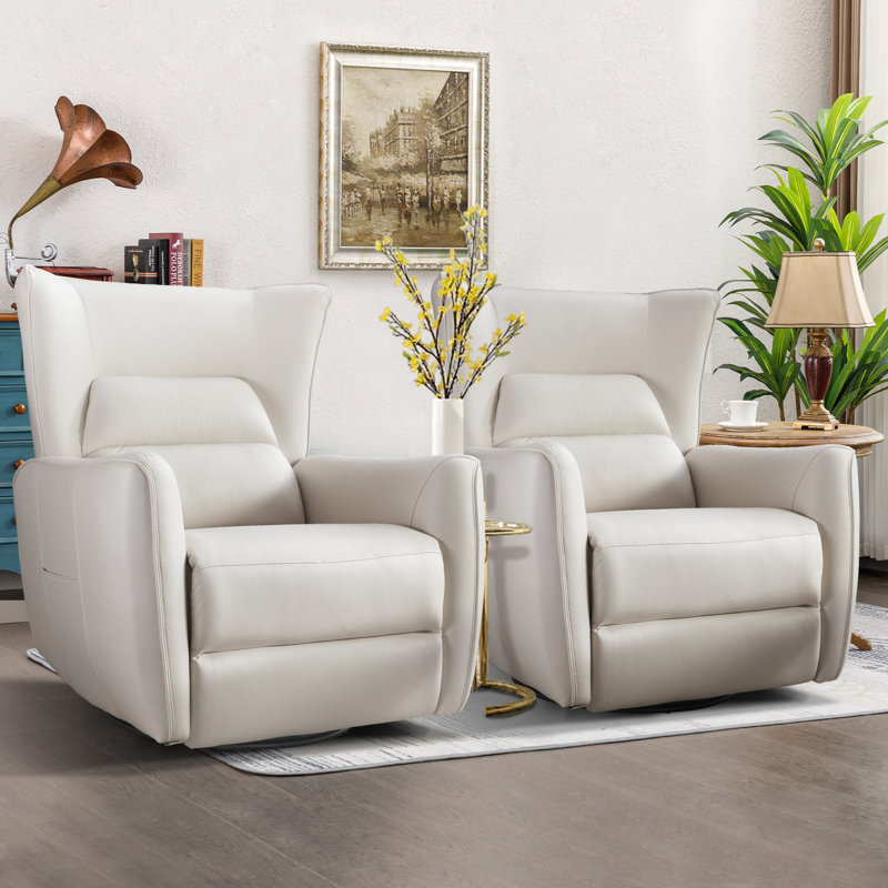 Gilden 35.8'' Wide Power Swivel Rocker Recliner Set of 2