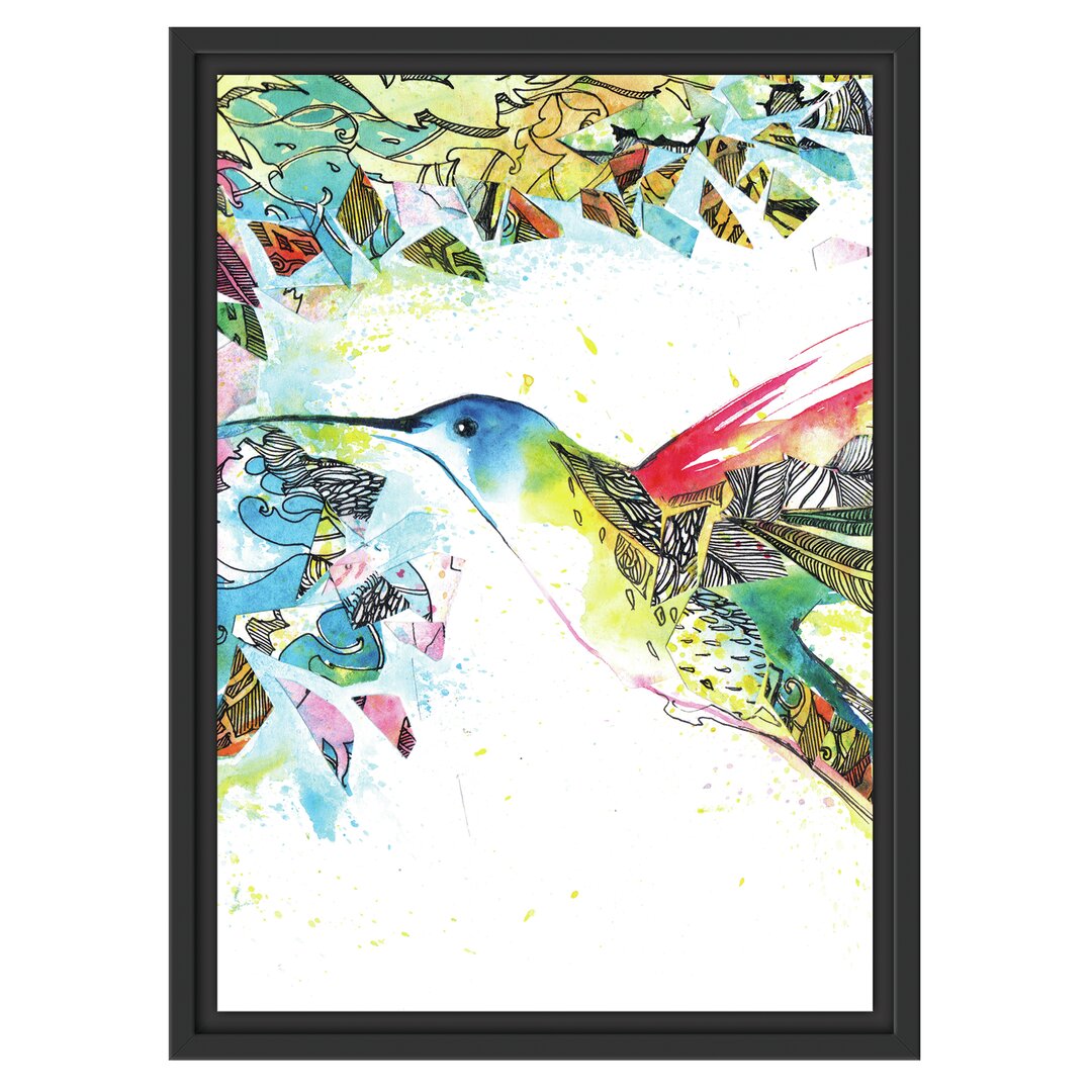 Gerahmtes Wandbild Kolibri Kunst