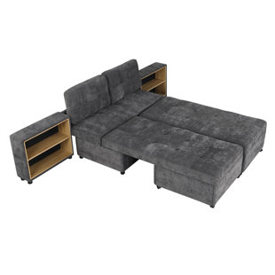 121.2" Versatile Sofa Bed Modular Sofa  Free-Combined Sofa With Two Storage Racks