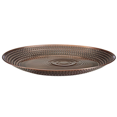 Limoges Copper Pedestal Birdbath