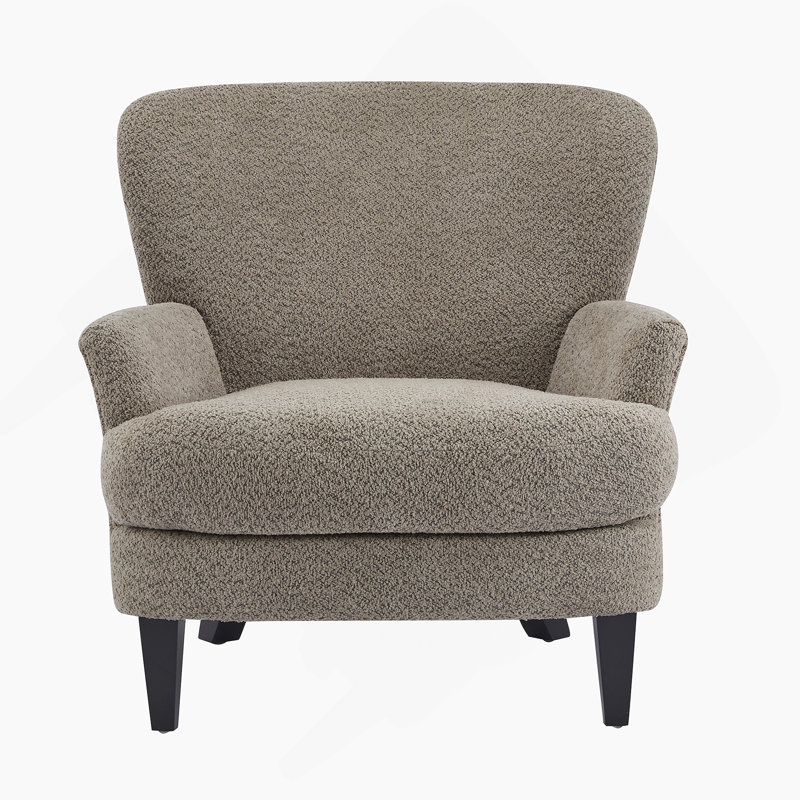 Fauteuil club rembourré Gerald Boucle, Bouclette brune