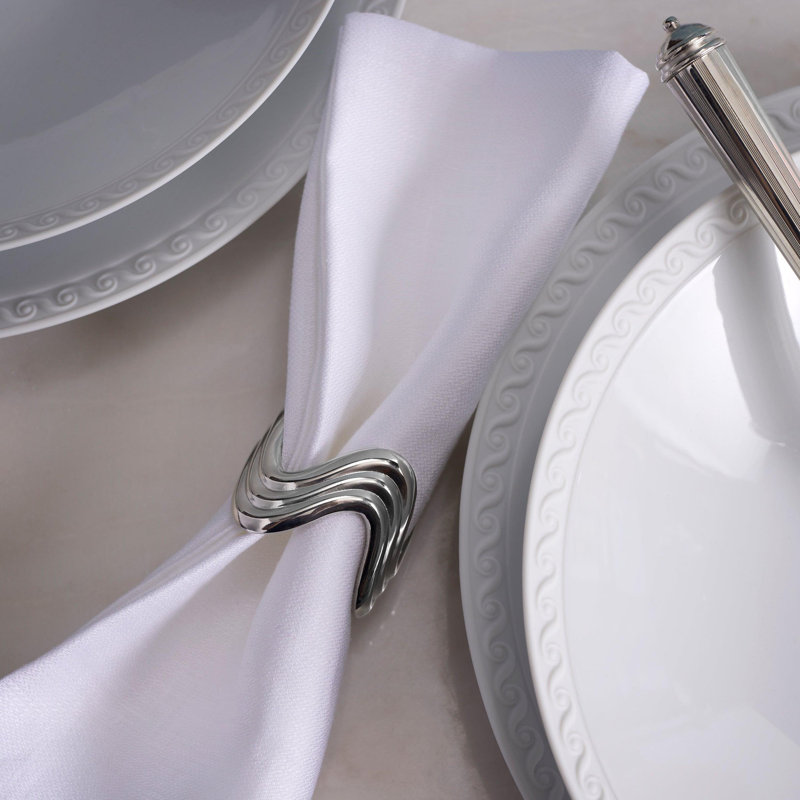 Ripple Napkin Rings, Platinum
