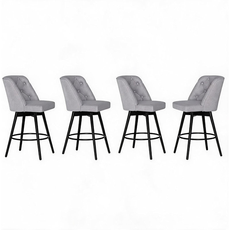 Ensemble de 4 tabourets de bar pivotants à 360 ° pour îlot de cuisine et bar, Light Grey, 4