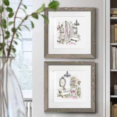 «Pink Opulence I», ensemble de 2 cadres photo