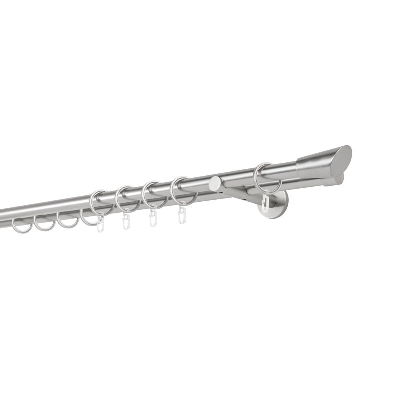 Curtain rod made to measure 20mm, 2cm H x 280cm W x 12cm D, Stainless Steel
