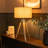 Plamond Light Wood Tripod Table Lamp with Cream Boucle Reni Shade and 6W LED GLS Bulb-47019618-47019619