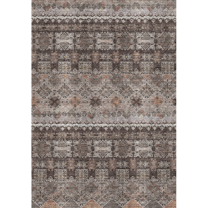 Tapis gris à motif géométrique Agadir, Rectangulaire 6 pi 2 po x 9 pi 6 po