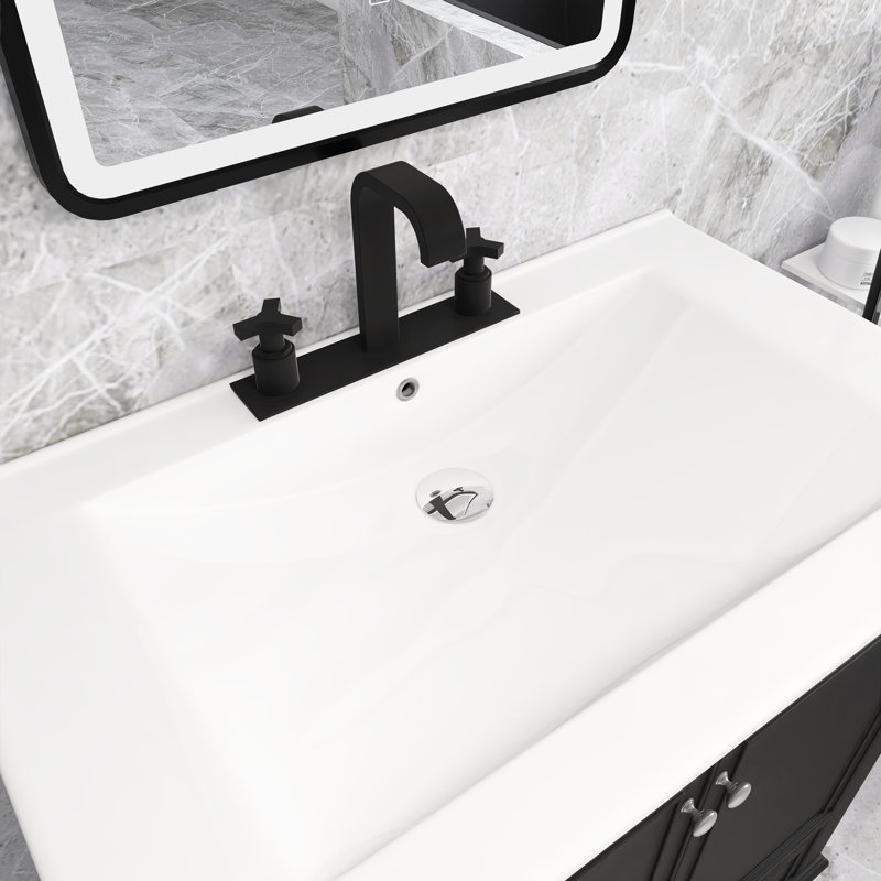 Meuble-lavabo simple 30 po avec plateau en céramique Myesheia