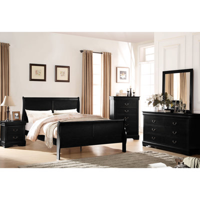 Élégant lit très grand noir de l'est - design épuré et élégant, classique intemporel avec une touche moderne