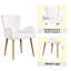 Chaise (2) - Boucle beige, structure, 2 chaises d'appoint en chêne avec assise rembourrée confortable et structure en métal
