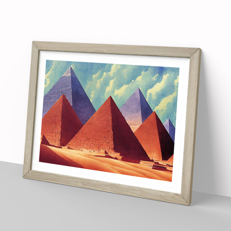 XH1022-7249X Pyramids In The Desert Vol.2 - Single Picture Frame Print, 25cm H x 34cm W, Oak
