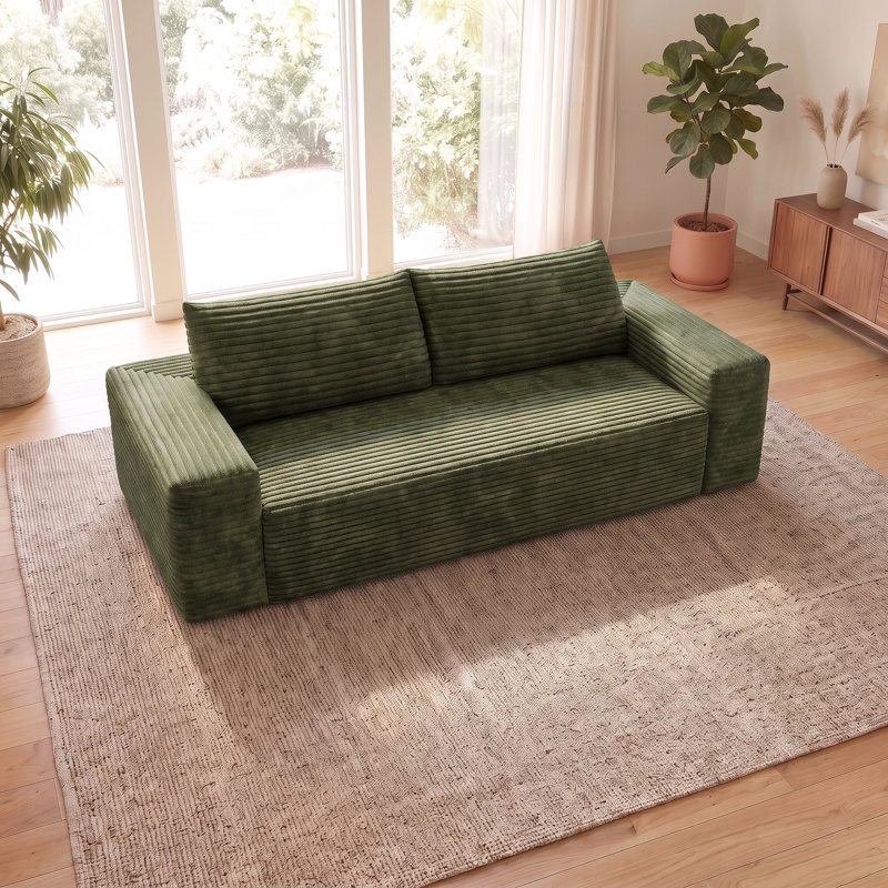 Canapé ergonomique confortable 71 po sans assemblage pour salon, chambre à coucher et appartement, Vert