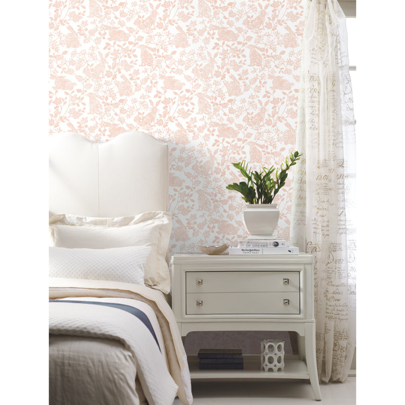 Floral Peel & Stick Wallpaper Roll, Pink