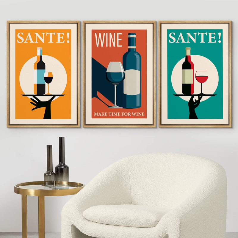 Déco chic à la mode, affiches de vin santé, boissons, cocktails, vin, art moderne, décoration, Cadre naturel flottant