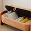Banc de rangement ovale en tissu polaire-1439148039