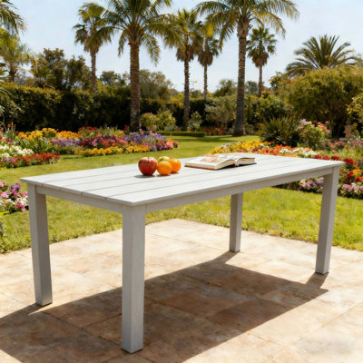 Table de salle à manger en bois imitation bois texturé, simple mais avec une sensation de haute qualité, longue de 68,9 pouces