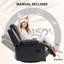 Fauteuil inclinable de massage avec télécommande pour repose-pieds et chaise berçante pivotante surdimensionnée, noir
