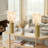 Bamboo Resin Lamp with Linen Shade