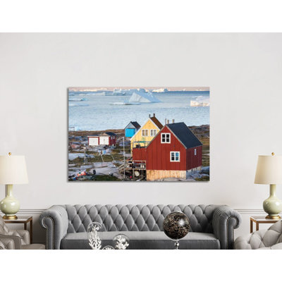 Inuit Village Oqaatsut (Once Called Rodebay) Located In Disko Bay. Greenland by Martin Zwick - Wrapped Canvas Gallery-Wrapped Canvas Giclée