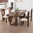 Nut-brown Rectangular Solid Wood Dining Table-1874146549