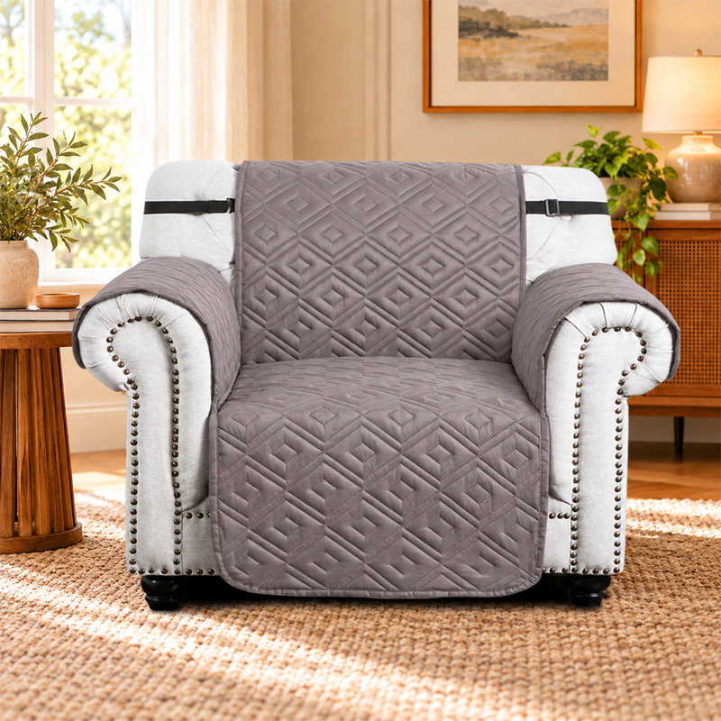 Aspire Homeware 1-Seater Waterproof Reversible Sofa Protector (2 in 1), Light Grey/Dark Grey