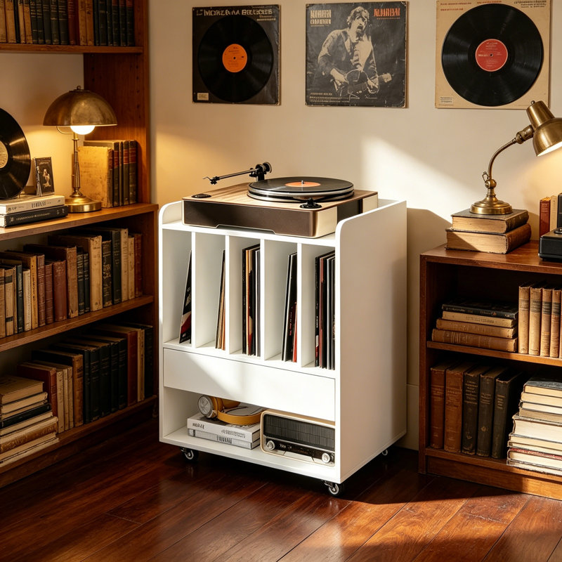 Laminate 73 cm H Media Shelves, White