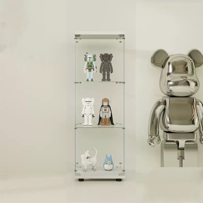 Vitrine à une porte avec 3 tablettes, blanc
