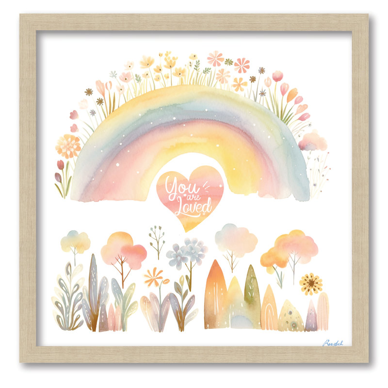 Panneau encadré Happy Rainbow 16 x 16