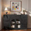 Buffet avec 2 portes, 7 tiroirs et tablette réglable-879987036