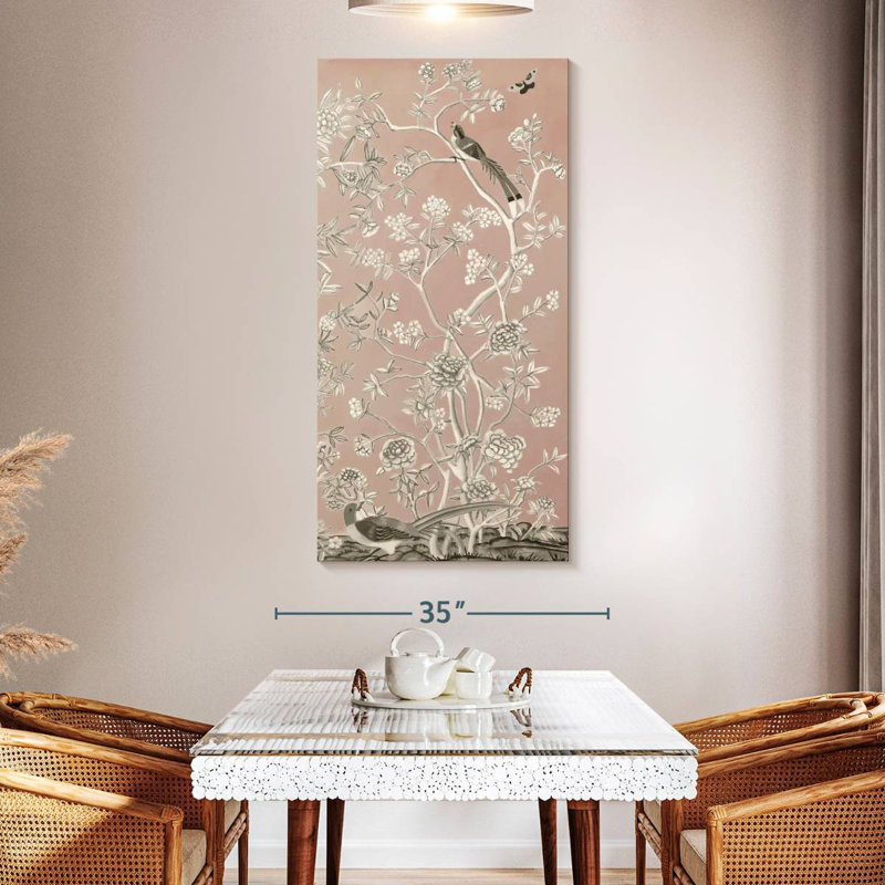Blush Chinoiserie I, 54" H x 27" W