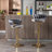 Swivel Upholstered Velvet Adjustable Height Counter Stool-1654386487