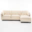 Crème beige 3 avec repose-pieds, rembourré en chenille, facile à assembler, idéal pour les espaces compacts avec rangement pour canapé modulaire, éponge haute, Comfort Family