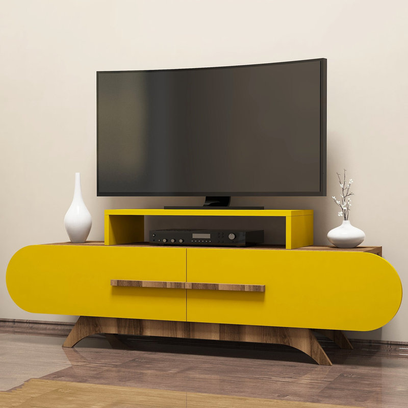 Abagail Unfinished TV Stand for TVs up to 55", Yellow