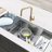 42 in. x 19 in. 16 Gauge, Stainless Steel, Brushed 70/30 Double Bowl Undermount Kitchen Sink with Build-in Accessories