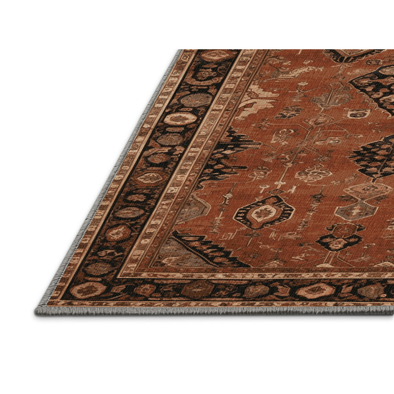 Tapis brun lavable à la machine, Rectangulaire 2 pi x 3 pi