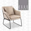 Fauteuil d'appoint Adore Decor Odile 68,5 cm (27 po) de largeur, avec coussin d'assise rembourré et piètement en métal, couleur crème.-26127405