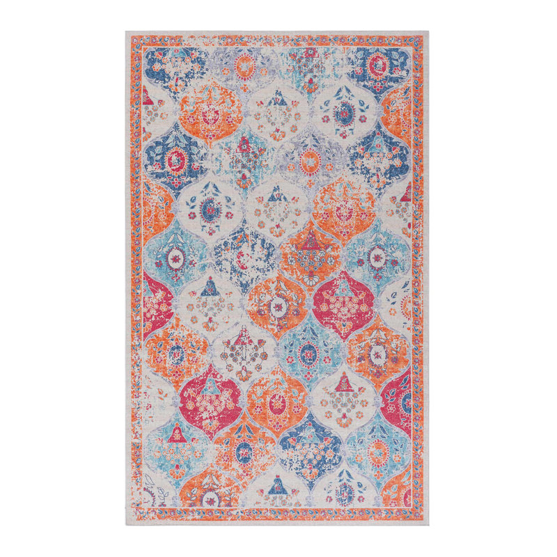 Cream Washable Rug 3X5 Area Rug (Cream, 3' X 5'), Rectangle 5' x 3'