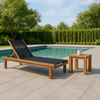 Lemuelah Teak Outdoor Armless Lounge Chair