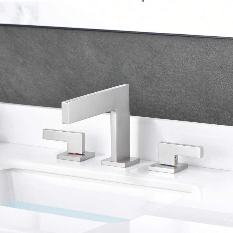 S1419W-XX Sumerain 8 inch Widespread Two Handle Bathroom Faucet,Deck Mount Waterfall Bathroom Sink Faucet, Brushed Nickel