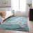 Premium Machine Washable Cerrito AMF512 Teal Rug-103831241